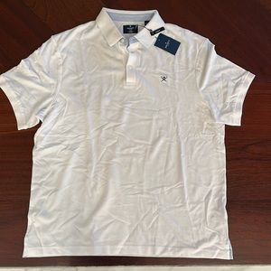 Hackett London men’s white slim fit polo shirt